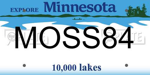 MOSS84 Minnesota License Plate