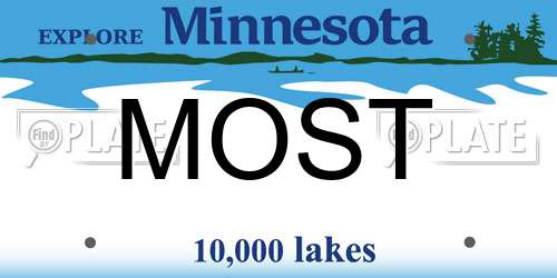 MOST Minnesota License Plate