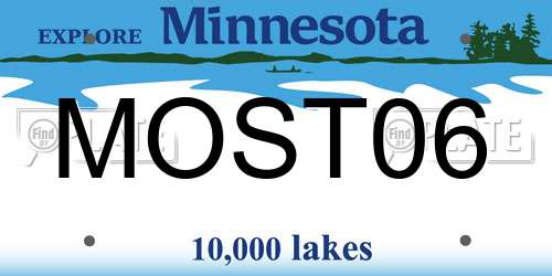 MOST06 Minnesota License Plate