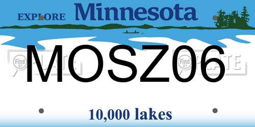 MOSZ06 Minnesota License Plate
