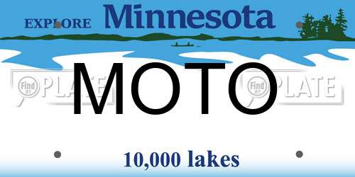 MOTO Minnesota License Plate