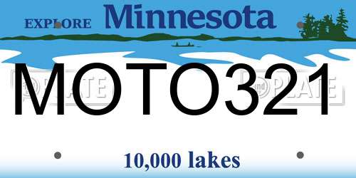MOTO321 Minnesota License Plate