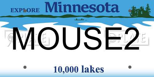 MOUSE2 Minnesota License Plate