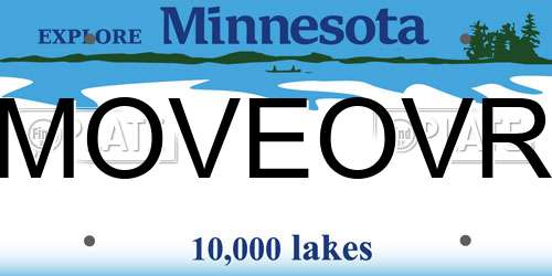 MOVEOVR Minnesota License Plate