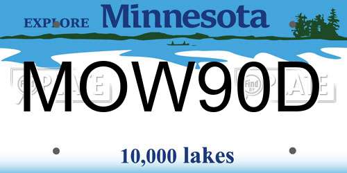 MOW90D Minnesota License Plate