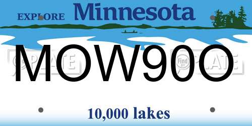 MOW90O Minnesota License Plate