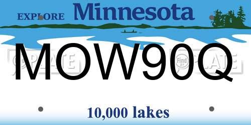 MOW90Q Minnesota License Plate