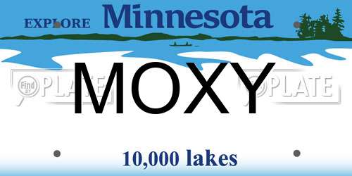 MOXY Minnesota License Plate