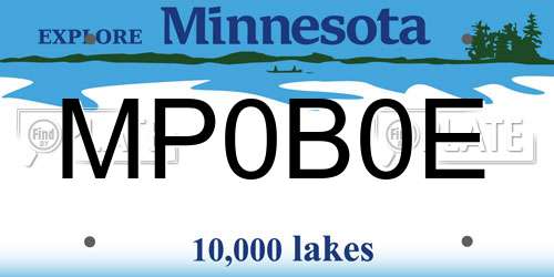 MP0B0E Minnesota License Plate