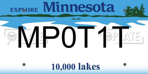 MP0T1T Minnesota License Plate