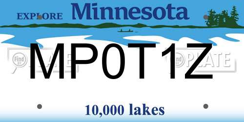 MP0T1Z Minnesota License Plate