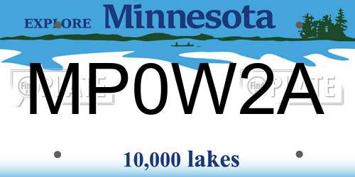 MP0W2A Minnesota License Plate