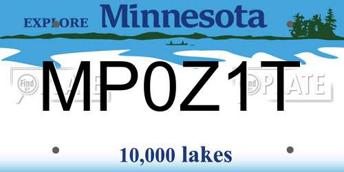 MP0Z1T Minnesota License Plate