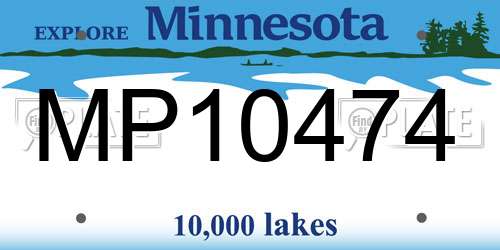 MP10474 Minnesota License Plate