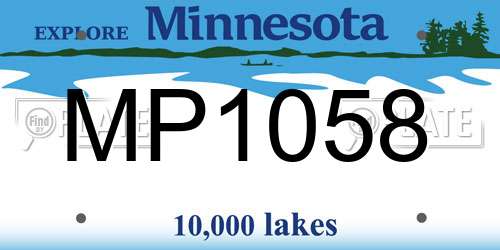 MP1058 Minnesota License Plate