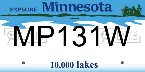 MP131W Minnesota License Plate