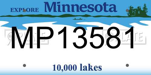 MP13581 Minnesota License Plate