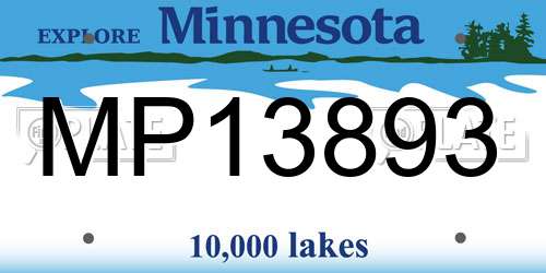 MP13893 Minnesota License Plate
