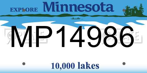 MP14986 Minnesota License Plate