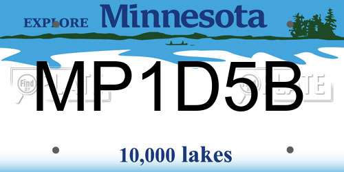 MP1D5B Minnesota License Plate