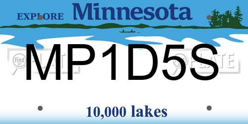 MP1D5S Minnesota License Plate