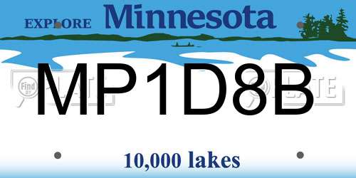 MP1D8B Minnesota License Plate