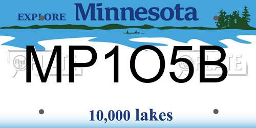MP1O5B Minnesota License Plate