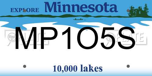MP1O5S Minnesota License Plate