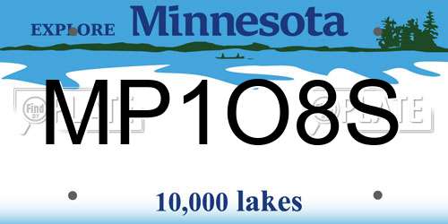 MP1O8S Minnesota License Plate