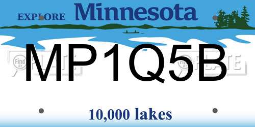 MP1Q5B Minnesota License Plate