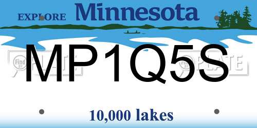 MP1Q5S Minnesota License Plate