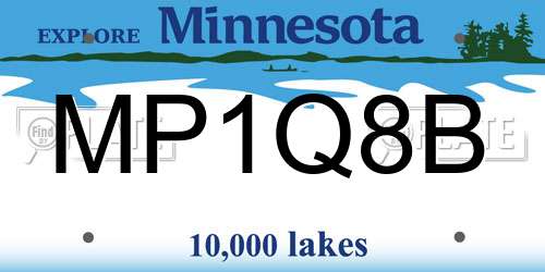 MP1Q8B Minnesota License Plate