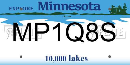 MP1Q8S Minnesota License Plate