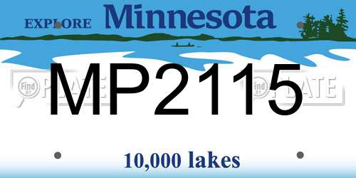 MP2115 Minnesota License Plate