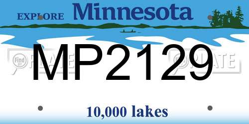 MP2129 Minnesota License Plate