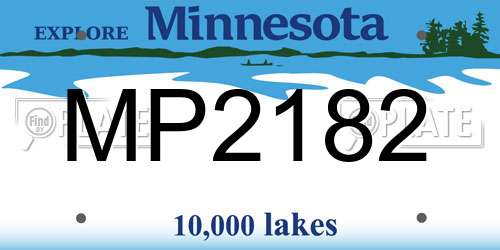 MP2182 Minnesota License Plate