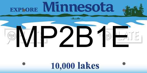 MP2B1E Minnesota License Plate