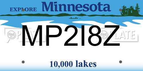 MP2I8Z Minnesota License Plate