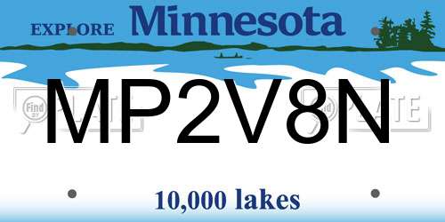 MP2V8N Minnesota License Plate