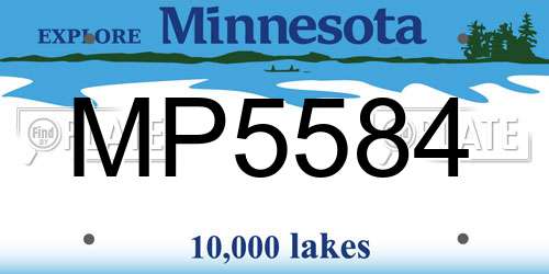 MP5584 Minnesota License Plate