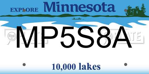 MP5S8A Minnesota License Plate