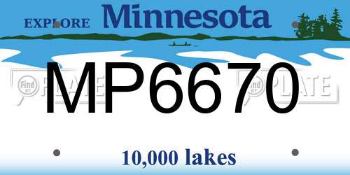 MP6670 Minnesota License Plate