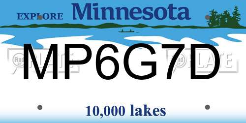 MP6G7D Minnesota License Plate