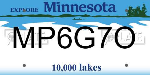 MP6G7O Minnesota License Plate