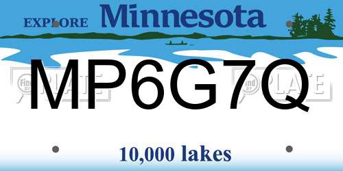 MP6G7Q Minnesota License Plate