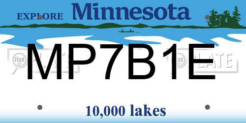 MP7B1E Minnesota License Plate