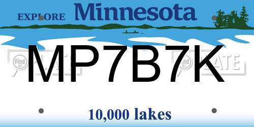 MP7B7K Minnesota License Plate