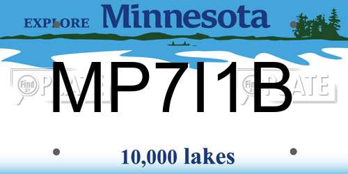 MP7I1B Minnesota License Plate