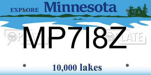 MP7I8Z Minnesota License Plate
