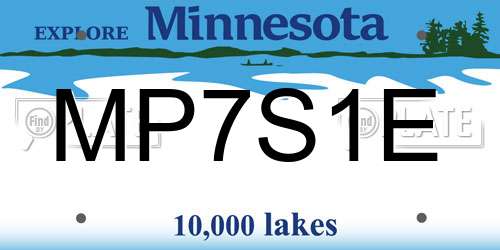 MP7S1E Minnesota License Plate